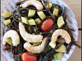 Poêlée de tagliatelles de la mer (algues), crevettes, courgettes [#seamorefood #iseapasta #homemade]