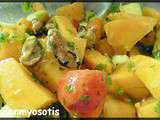 Salade de melon, abricot, courgette & moules [#salade #summer #piquenique #plage #vacances #fruits]