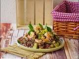 Salade de riz rouge, crevettes, concombre [#summerfood #sabarot #salade #healthyfood]