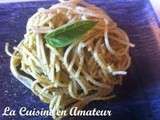 Spaghettis au pesto basilic
