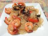 Vermicelles de soja aux champignons et crevettes