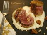 Tournedos de magret en croute de noisettes farcis au foie gras