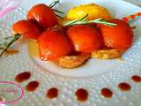 Abricots miellés en brochette de romarin et brioche perdue (pas perdue pour tout le monde)