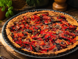 Tarte poivrons burrata