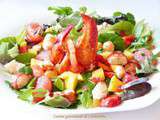 Salade de homard et crevette à la vinaigrette de framboise et fraise
