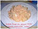 Salade russe au saumon frais, sauce mayonnais   maison  