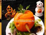 Halloween: Tête de Citrouille Farcie à la Chair Fraîche en Sauce