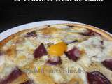 Pizza de Fête: Magret Séché / Mozarella à la Truffe façon Oeuf Cocotte