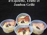 Verrine de Purée de Panais au Piment d'Espelette, Truffe et Jambon Grillé