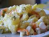 Salade de pommes de terre/saumon fumé/ surimi