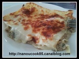 Lasagne au thon et champignons sauce moutarde