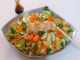Asian Chicken Salad ou Salade Asiatique au Poulet Vinaigrette au Gingembre et Sésame