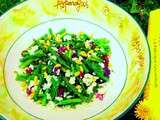 Salade printanière  d’asperge vertes aux cranberries,pignons de pins et chèvre