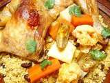 Cuscus de bulghur con pollo, verduras y salsa harissa