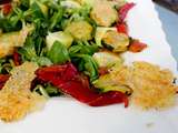 Salade à l'huile au basilic et tuiles de pecorino