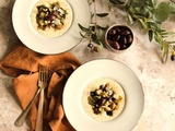 Polenta crémeuse aux aubergines confites