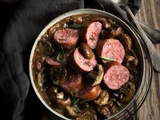 Saucisson de lyon aux champignons et à la moutarde