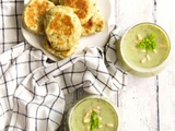 Soupe froide de courgette au fenouil, basilic et fromage de chèvre