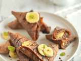 Samossas de crêpes {chocolat & banane} #chandeleur vegan
