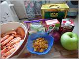 Curry de crevettes à la pomme et aux raisins secs version avec Cookéo