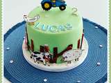 Gâteau Tracteur et animaux de la ferme - Lucas 2 ans