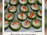 Bouchées de concombre aux queues d’écrevisses