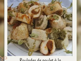 Roulades de poulet confinade rouge et tapenade verte