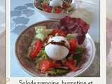 Salade romaine burratina et chips de grisons