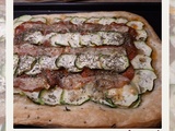 Tarte fine aux courgettes, chorizo et herbes du maquis
