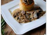 Croûtes feuilletées aux champignons sauce au foie gras