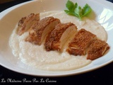 Poulet pané aux speculoos et crème de chou-fleur