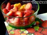 Salade de fraises, orange et mangue pour l'Escapade en Cuisine d'août