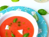 Soupe froide melon/tomates et chèvre