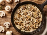 Champignons crémeux minute, sauce veloutée maison