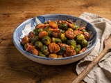 Choux de Bruxelles à la limousine : lard croustillant et marrons fondants