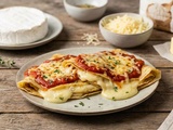 Crêpes fourrées au camembert gratinées au four