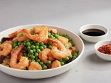Crevettes sautées aux petits pois et gingembre façon chinoise