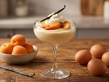 Mousse aux pêches vanillées au champagne