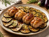 Paupiettes de dinde farcies aux aubergines fondantes