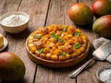 Tarte mangue caramélisée, croustillante et fondante