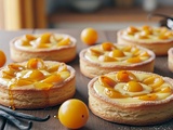 Tartelettes aux mirabelles crème vanille et miel
