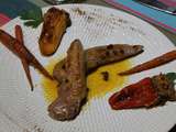 Aiguillettes de canard, réduction de clémentines au poivre de timut