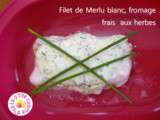 Filet de Merlu blanc, fromage frais aux herbes