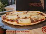 Pizza viande hachée et fromage à raclette