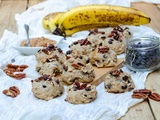 Cookies healthy banane, beurre de cacahuète et noix de pécan