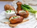 Patates douces rôties au four, sauce yaourt