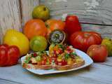 Tartines de tomates au basilic