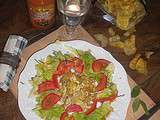 Tortilla chipsement croquante et salade vinaigrée