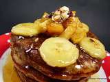 Pancakes au lait ribot, pommes et bananes au miel #Culino versions