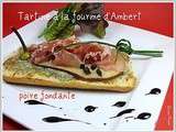 Tartine(panini) à la Fourme d'Ambert, poires et jambon de Savoie